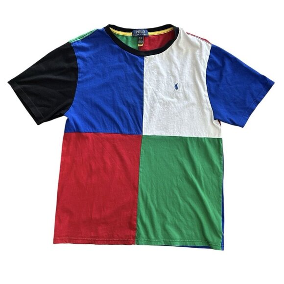 Polo Ralph Lauren Color Block Tee Shirt Youth Size XL 90’s Pony - Picture 1 of 5